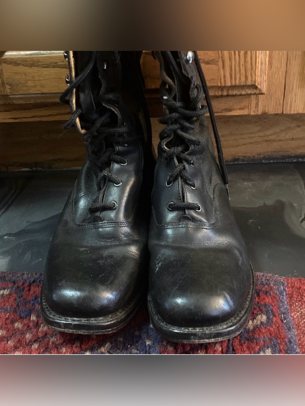 VTG Frye Black Leather Campus Lace Up Tall Boots 77180 1994 Women's Size 7.5 - Picture 6 of 8
